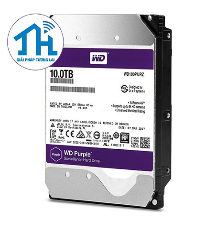 WD Purple 10TB 3.5" SATA 3 (6Gb/s)/ 256MB/ 5400 RPM