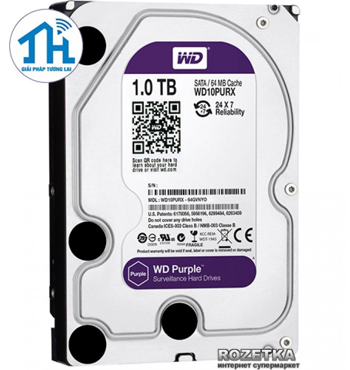 WD HDD Purple 1TB 3.5" SATA 3 (5400RPM-5900RPM)