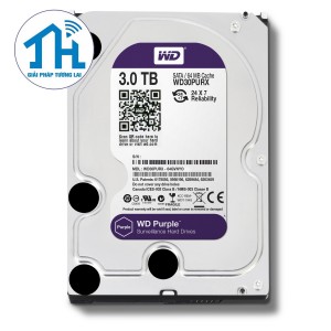 WD HDD Purple 3TB 3.5" SATA 3/ 64MB Cache/ IntelliPower (5400RPM-5900RPM) (Màu tím)