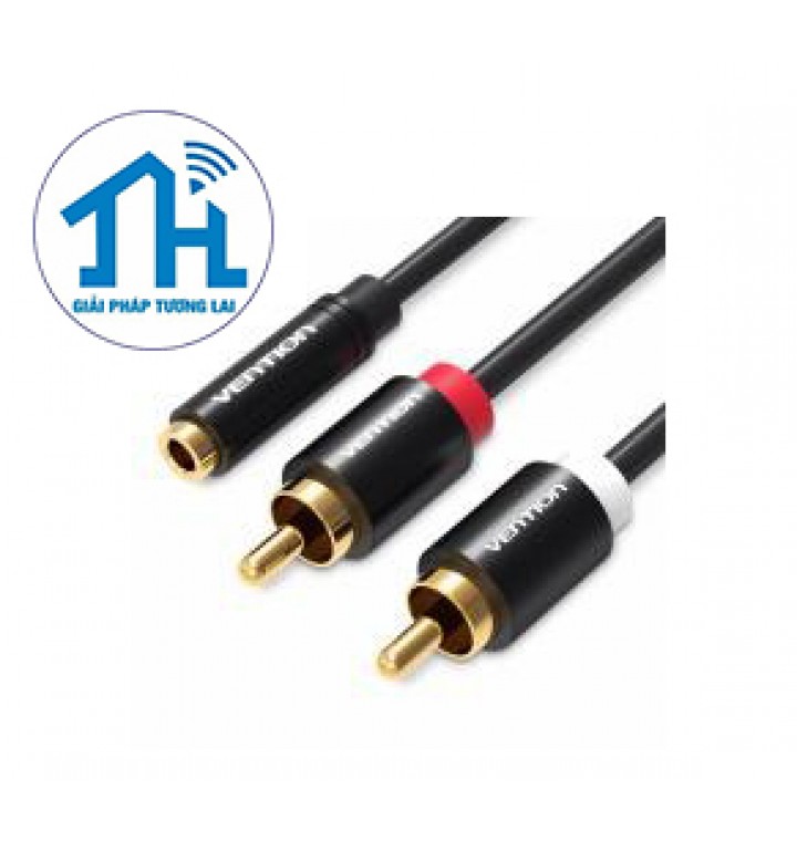 Cáp AV 3.5mm Female to 2RCA Male Vention 1.5m VAB-R01-B150