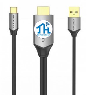 Cáp chuyển USB Type-C to  HDMI 2.0 kèm nguồn Vention 1.5m CGTBG