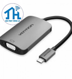 Cáp chuyển USB Type-C to HDMI+VGA Vention CGKHA