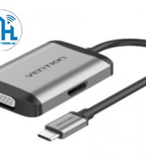 Cáp chuyển USB Type-C to HDMI/VGA/USB3.0/PD Vention TFAHB