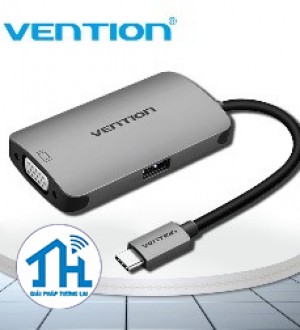 Cáp chuyển USB Type-C to VGA/USB3.0*1/ PD Vention CGJHA