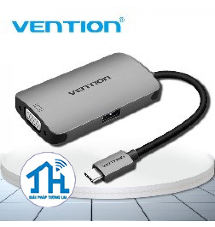 Cáp chuyển USB Type-C to VGA/USB3.0*1/ PD Vention CGJHA