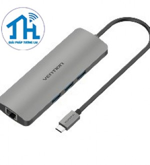 Cáp chuyển USB Type-C to USB3.0*3/Gigabit Ethernet/PD  Vention CHFHA or TGDHB