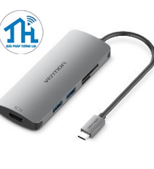 Cáp chuyển USB Type-C to HDMI/USB3.0*2/TF/SD/ PD Vention CMEHA
