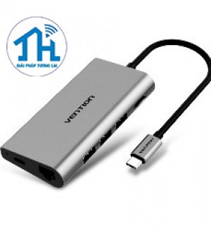 Cáp chuyển USB Type-C to HDMI/LAN/TF/SD/USB*3/PD Vention CMBHA