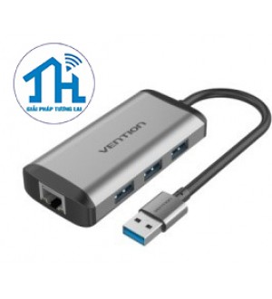 Cáp chuyển USB 3.0 to LAN + Hub 3 Port USB 3.0 Vention CKBHB