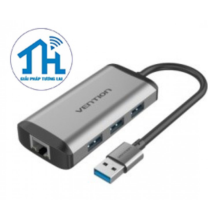 Cáp chuyển USB 3.0 to LAN + Hub 3 Port USB 3.0 Vention CKBHB